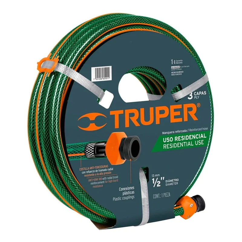 Manguera de Riego Reforzada 1/2″ x 15 MTS Truper