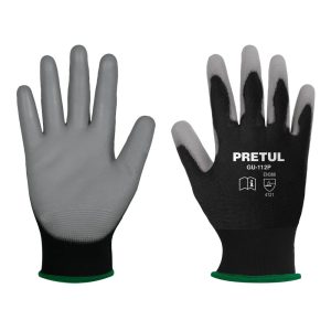 Guantes de seguridad y trabajo Pretul textiles de nylon recubiertos de poliuretano