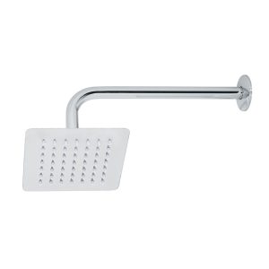 Regadera cuadrada Foset Túbig 6″ acero inoxidable con brazo Mod. R-414